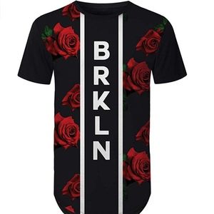 Mens Hipster Hip Hop Floral Graphic T-Shirt